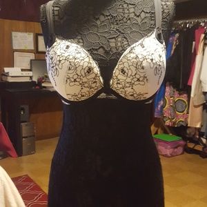 White and Black Push Up Bra